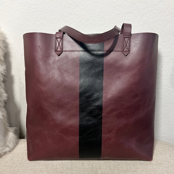 Madewell Paint Stripe Transport Leather Tote - Picture 5 of 14